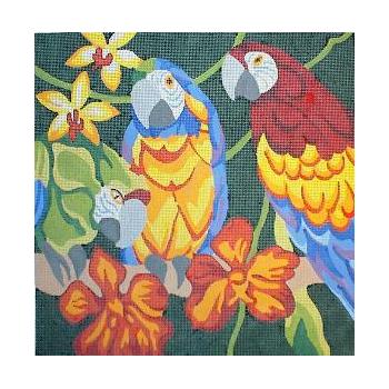 #61 Pearl Parrots and Flowers Image